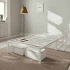 Heavy Duty Platform Bed Frame with Large Under Bed Storage Space, Sturdy Metal Frame