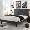 Upholstered Platform Bed with Wood Slat Support