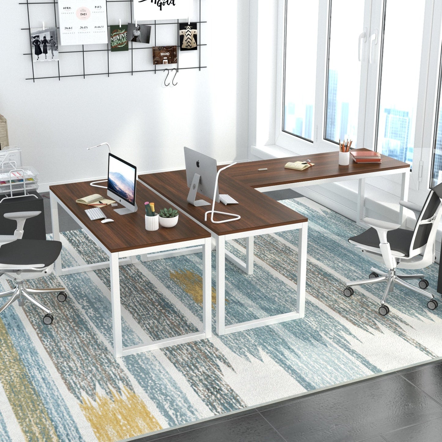 Computer Desk, Modern Writing Gaming Desk for Home Office, Small Wood Table Top Workstation