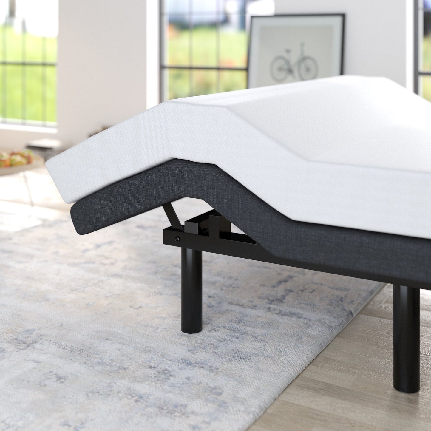 Adjustable Bed Base Frame / Head and Foot Incline / Wireless Remote Control / Wood Board Support