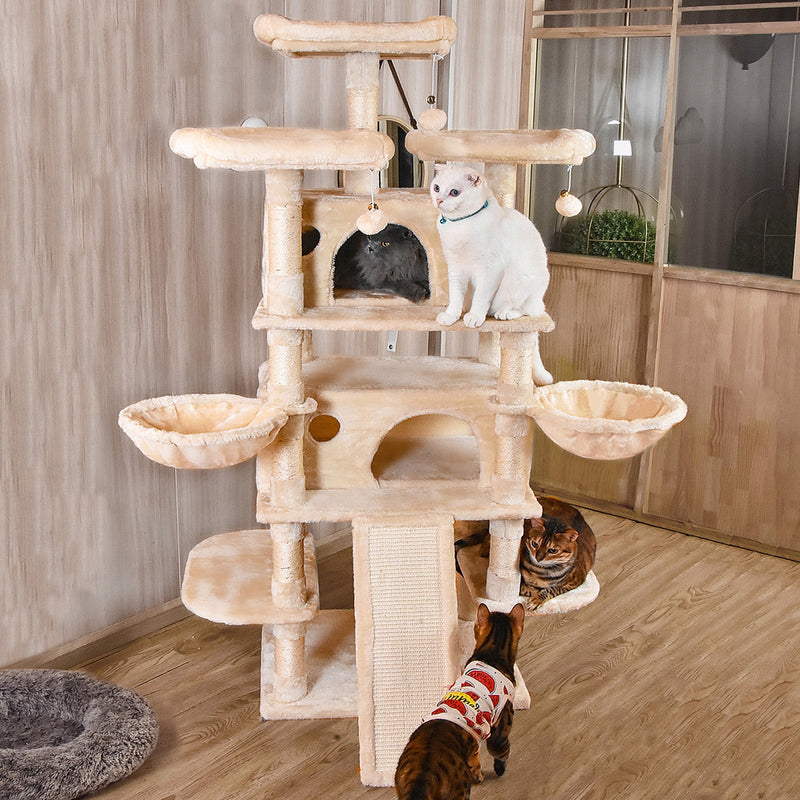 68 Inches Multi-Level Large Cat Tree for Large Cats/Sisal Scratching Posts and Hammocks